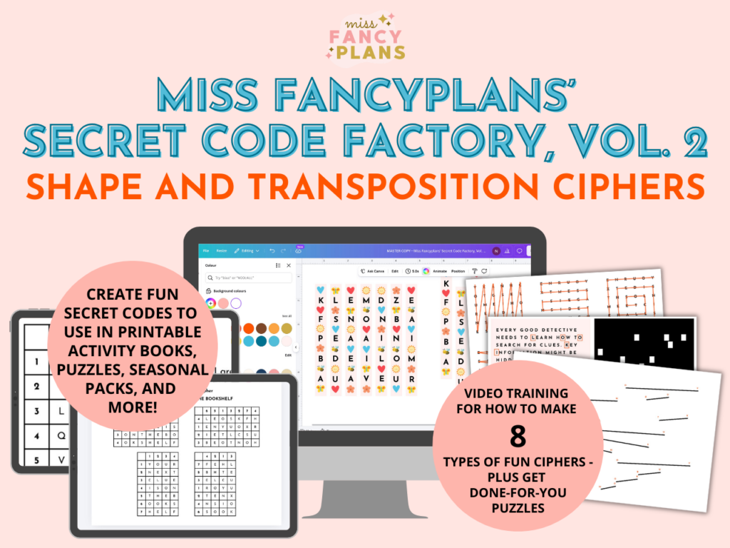Miss Fancyplans' Secret Code Factory Vol. 2 - Shape and Transposition Ciphers